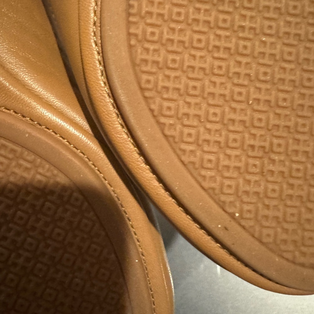 Tory Burch Gold Emblem Tan Flats - Picture 7 of 7